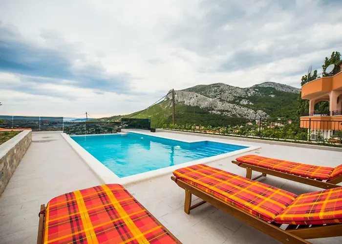 Bella Vista-heated Pool, Bbq, Panoramic View Near Split Klis